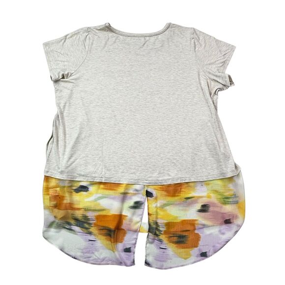 LOGO by Lori Goldstein Knit Tunic Top Mixed Media Hem Women's Plus 3X NWOT - Picture 4 of 16